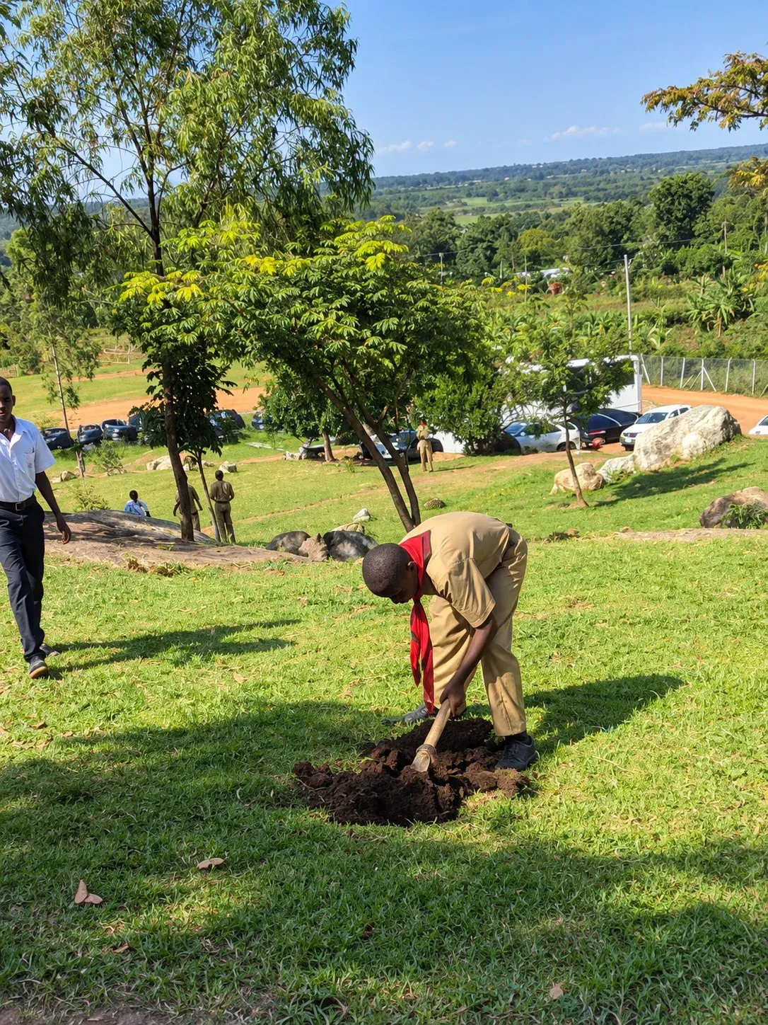 Amus College School student taking part in a practical scouting service activity